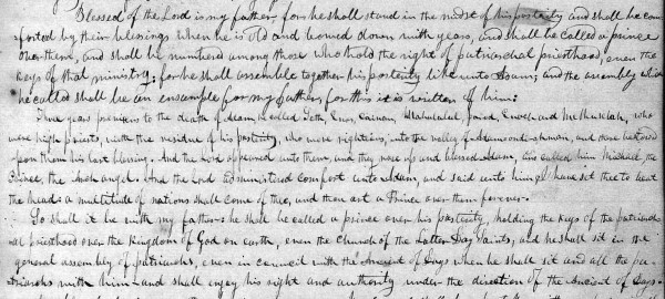 La bendición patriarcal revisada de José Smith, padre